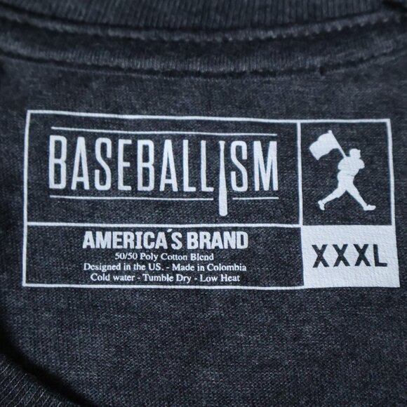 Baseballism 643 Double Play Shirt Mens 3XL Gray Graphic Tee Baseball MLB 6432 - Picture 9 of 10